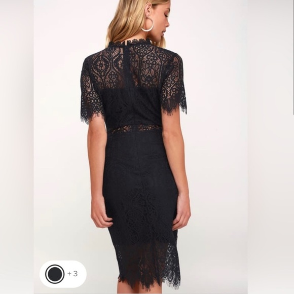 Lulus Navy Lace Midi Dress - Picture 2 of 7